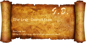 Ihring Dorottya névjegykártya